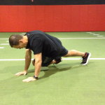 A person doing a push-up