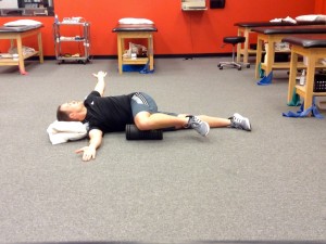 Side lying t-spine roll